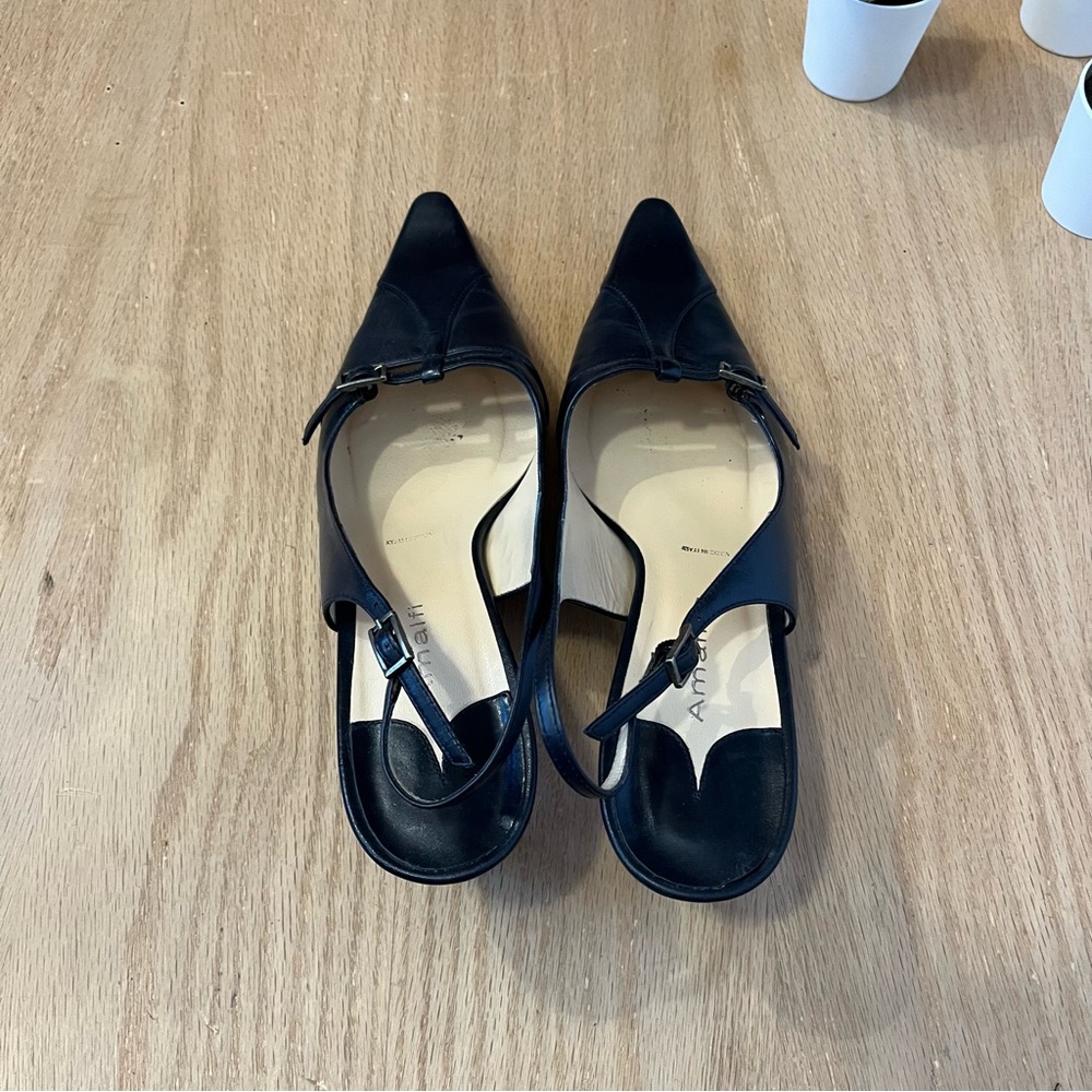 Amalfi Pointed Toe Slingback 2.5 Inch Heels in Navy Blue - Picture 3 of 7